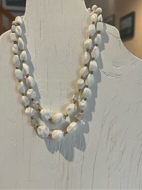 Vintage Japan acrylic bead 2 strand necklace